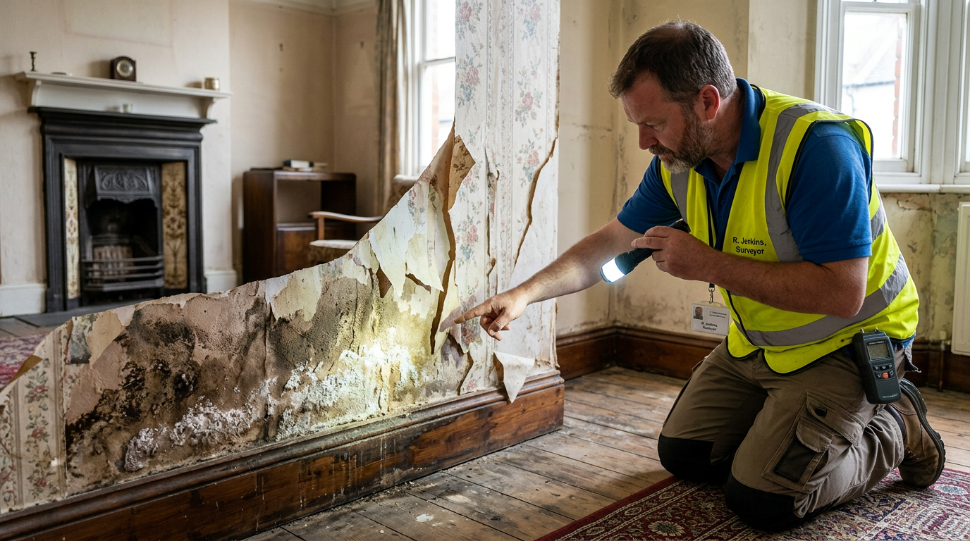 Rising damp found during property survey in Watford Victorian home